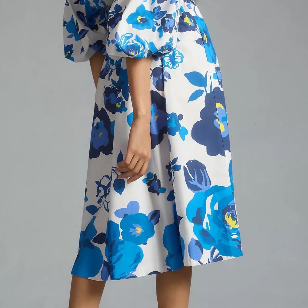 Plenty by Tracy Reese Off-The-Shoulder Puff-Sleeve Smocked Midi Dress - Picture 11 of 15